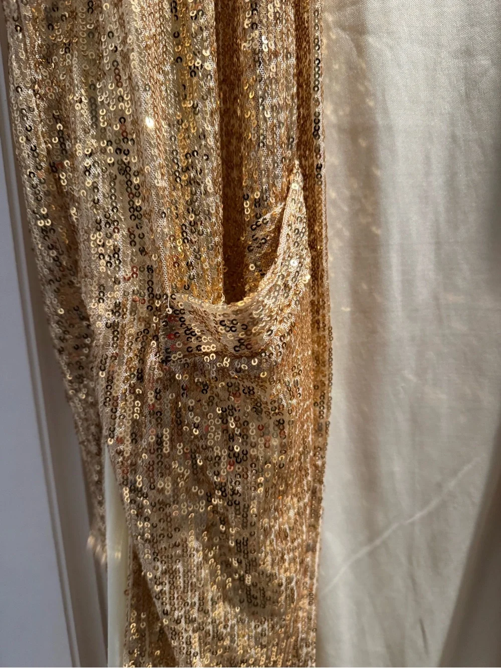 Anna and Ava Gold Sequin sleeveless Long vest cover